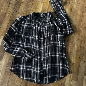 PAIGE Monochrome Plaid Shirt